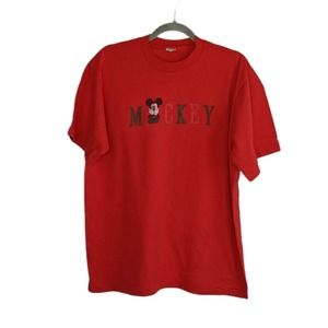 VTG Mickey Single Stitch Tshirt Disney Red Vintage